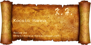 Kocsis Hanna névjegykártya